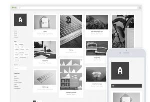 Althea WordPress theme. It's balc and white or rather 50 shades of grey and looks clean.